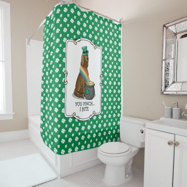 St. Patrick's Day Irish Setter Dog (rot 1) Funny Duschvorhang (Beispiel)