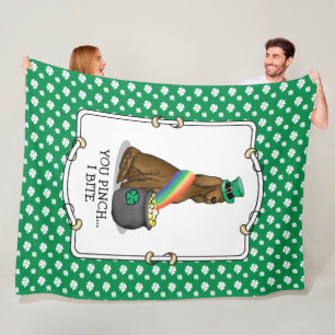 St. Patrick's Day Irish Setter Dog (rot 1) Funny Fleecedecke