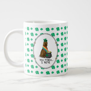 St. Patrick's Day Irish Setter Dog (rot 1) Funny Jumbo-Tasse