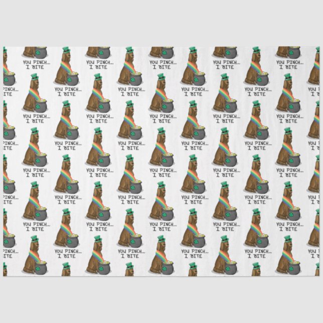 St. Patrick's Day Irish Setter Dog (rot 1) Funny Seidenpapier (Vorderseite)