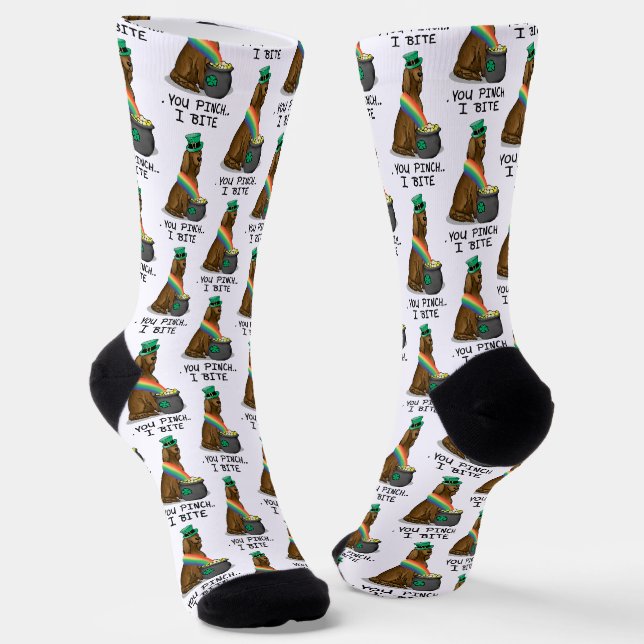 St. Patrick's Day Irish Setter Dog (rot 1) Funny Socken (Gewinkelt)