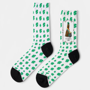 St. Patrick's Day Irish Setter Dog (rot 1) Funny Socken