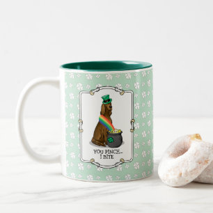 St. Patrick's Day Irish Setter Dog (rot 1) Funny Zweifarbige Tasse