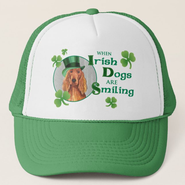 St. Patrick's Day Irish Setter Truckerkappe (Vorderseite)