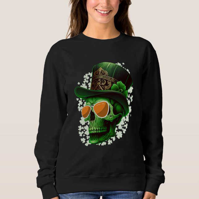 St Patrick's Day Irish skeleton leprechaun Sweatshirt (Vorderseite)