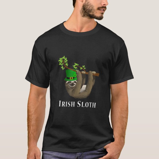 St Patrick's Day Irish Sloth Funny T-Shirt (Vorderseite)