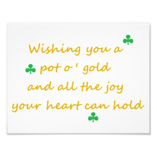 St. Patrick's Day Irish Sprichwort 8.5 "x11" Print Fotodruck