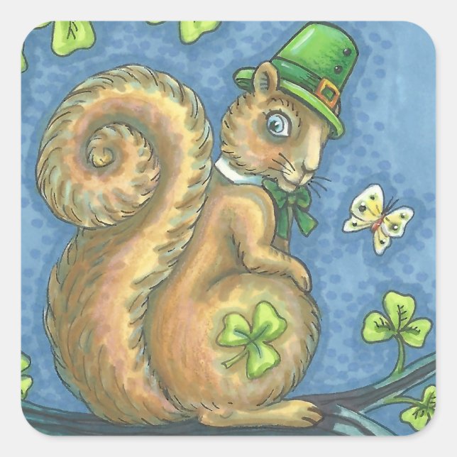 ST. PATRICK'S DAY IRISH SQUIRREL STICKER Sheet (Vorderseite)