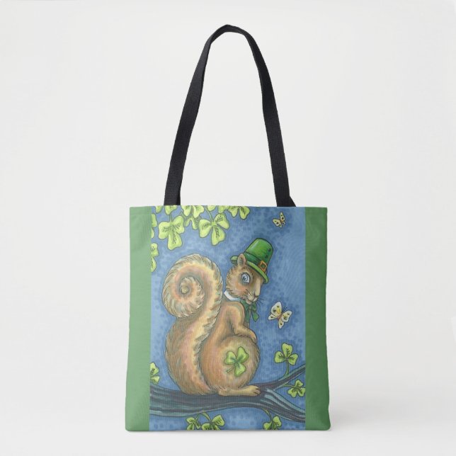 ST. PATRICK'S DAY IRISH SQUIRREL TOTE BAG (Vorderseite)