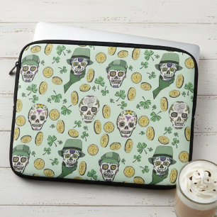St Patrick's Day Irish Sugar Skull Custom Laptopschutzhülle