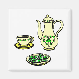 St. Patrick's Day Irish Tea Set Magnet