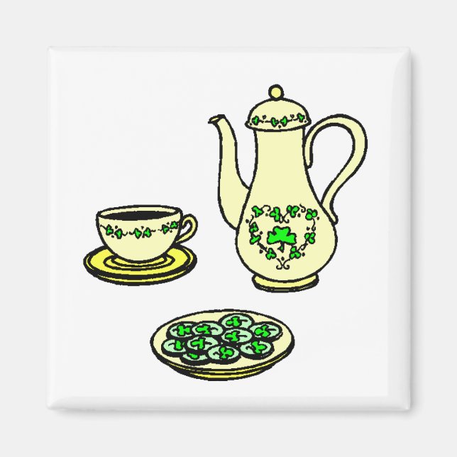 St. Patrick's Day Irish Tea Set Magnet (Vorne)