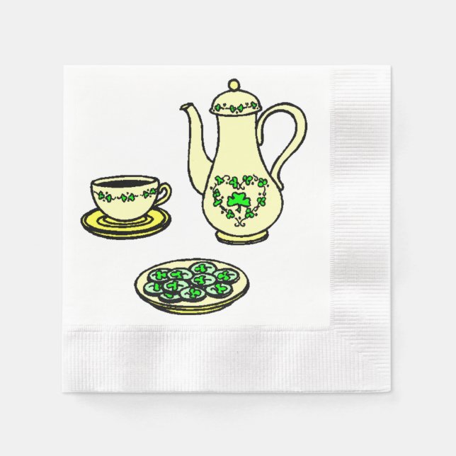 St. Patrick's Day Irish Tea Set Paper Napkins Serviette (Vorderseite)