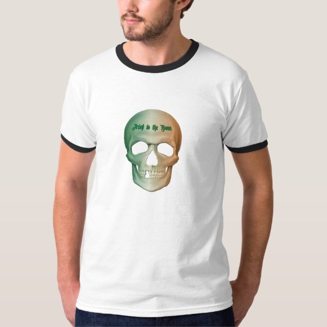 St. Patrick's Day - Irish to the Bone Skull T-Shirt (Vorderseite)