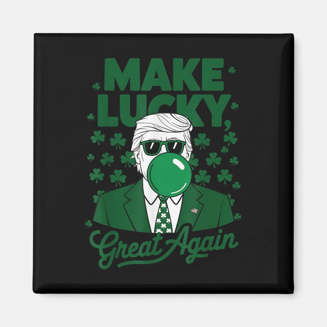 St. Patricks Day Irish Trump Bubble Gum Funny Magnet (Vorne)