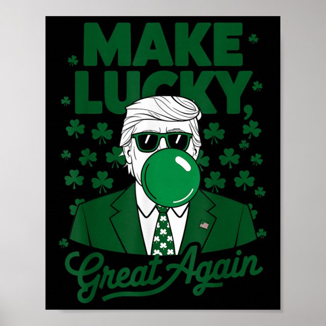 St. Patricks Day Irish Trump Bubble Gum Funny Poster (Vorne)