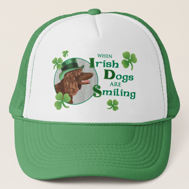 St. Patrick's Day Irish Water Spaniel Truckerkappe (Vorderseite)