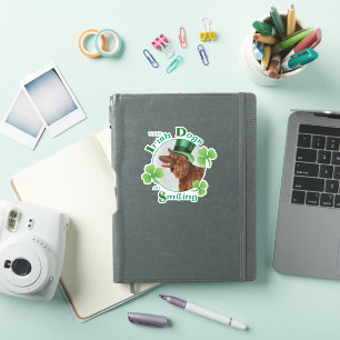 St. Patrick's Day Irish Water Spaniel Vinyl Aufkleber
