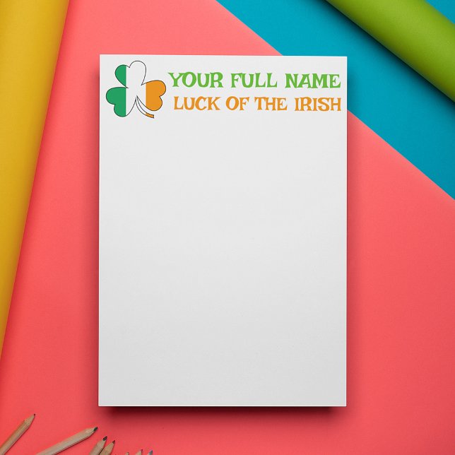 St. Patrick's Day Irland Flag Shamrock Benutzerdef Briefpapier (Von Creator hochgeladen)
