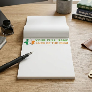 St. Patricks Day Irland Flag Shamrock Benutzerdefi Notizblock