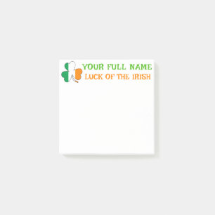 St. Patricks Day Irland Flag Shamrock Benutzerdefi Post-it Klebezettel
