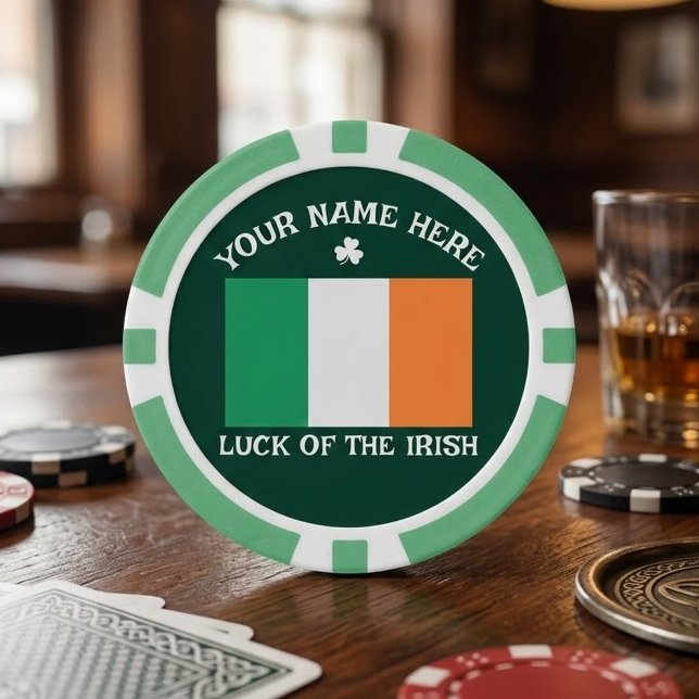 St. Patricks Day Irland Flagge Benutzerdefinierter Pokerchips (Von Creator hochgeladen)