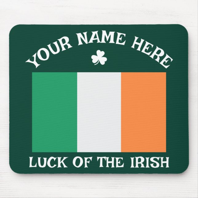 St. Patrick's Day Irland Flagge Benutzername Shamr Mousepad (Vorne)
