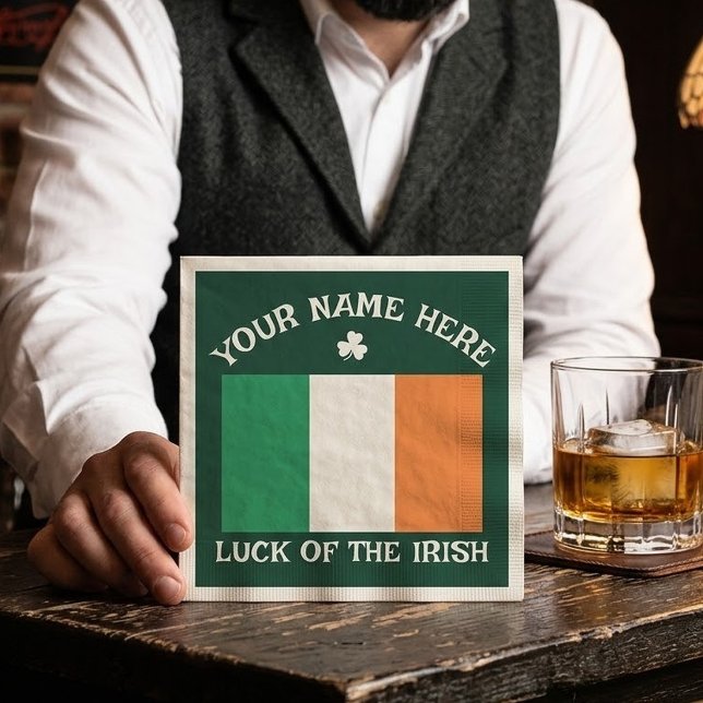 St. Patrick's Day Irland Flagge Benutzername Shamr Serviette (Von Creator hochgeladen)