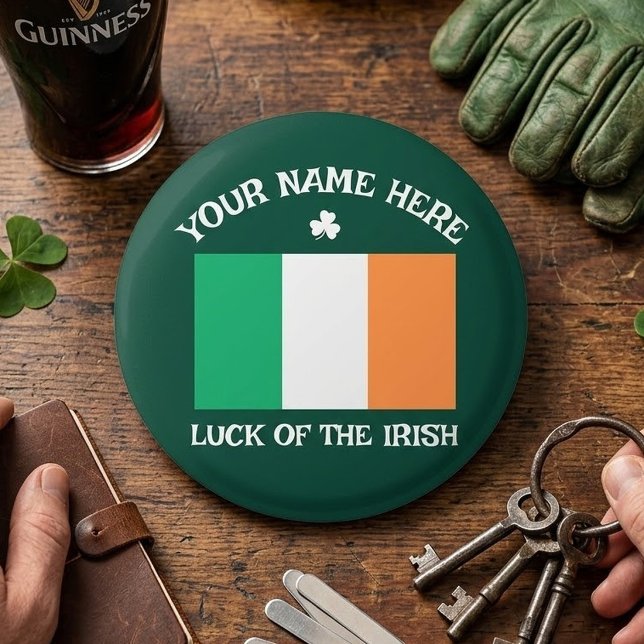 St. Patricks Day Irland Flagge Benutzername Shamro Button (Von Creator hochgeladen)
