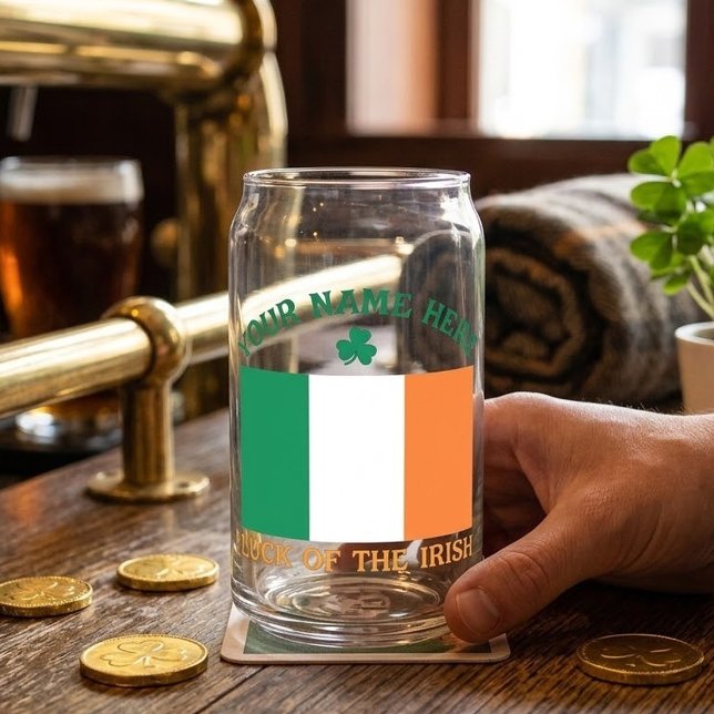 St. Patricks Day Irland Flagge Benutzername Shamro Dosenglas (Von Creator hochgeladen)