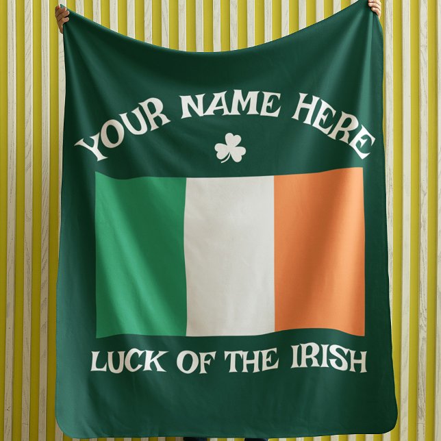 St. Patricks Day Irland Flagge Benutzername Shamro Fleecedecke (Von Creator hochgeladen)