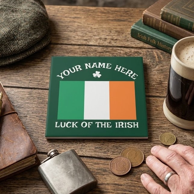 St. Patricks Day Irland Flagge Benutzername Shamro Fliese (Von Creator hochgeladen)