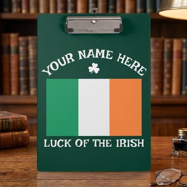 St. Patricks Day Irland Flagge Benutzername Shamro Klemmbrett (Von Creator hochgeladen)