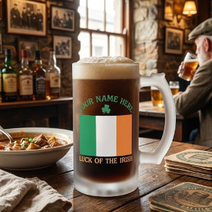 St. Patricks Day Irland Flagge Benutzername Shamro Mattglas Bierglas
