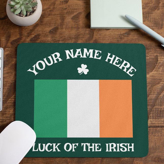 St. Patricks Day Irland Flagge Benutzername Shamro Mousepad (Von Creator hochgeladen)
