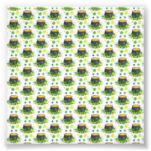 St Patricks Day Irland Grüne Kleefigur Leprechaun Fotodruck