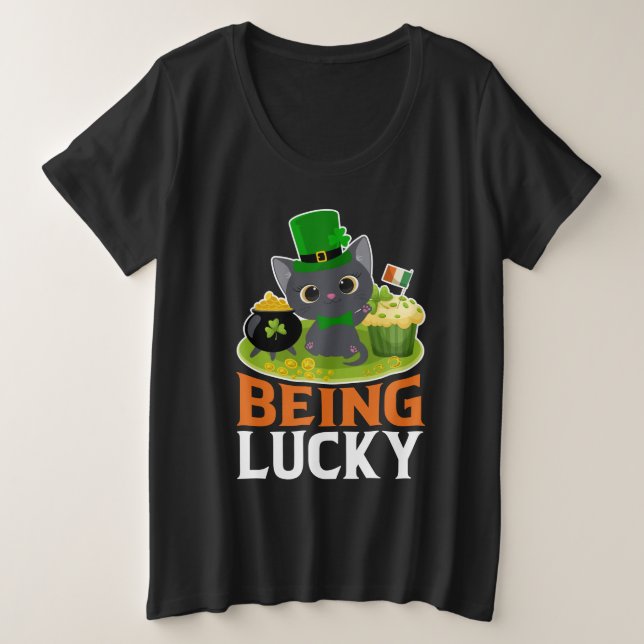 St. Patrick's Day ist glücklich Große Größe T-Shirt (Design vorne)