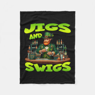 St Patricks Day Jig und Swigs St Paddys Day Green Fleecedecke