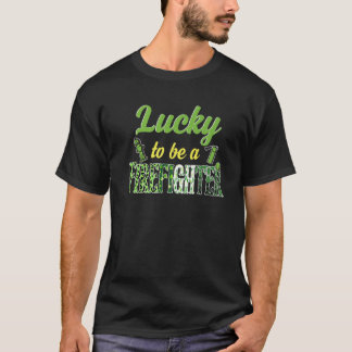 St Patricks Day Kariert Irisch als Feuerwehrmann T-Shirt