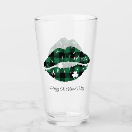 St. Patrick's Day Kariert Lips Glas