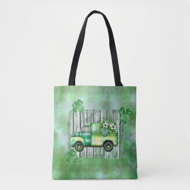 St. Patrick's Day Karierter Vintager Lkw (Vorderseite)