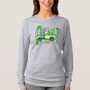St. Patrick's Day Karierter Vintager Lkw T-Shirt