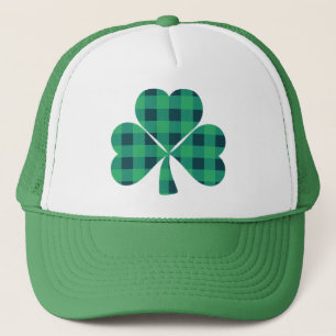 St. Patrick's Day   kariertes grünes Klee   Truckerkappe