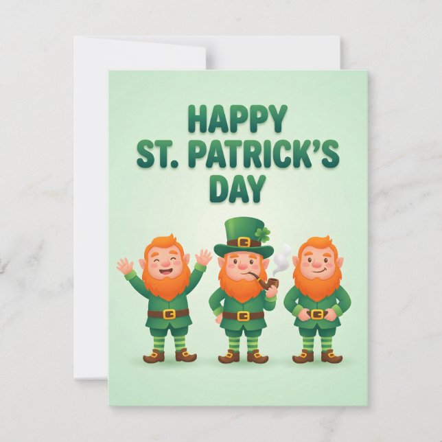 St. Patrick's Day Karte für Kinder Leprechaun (Vorderseite)