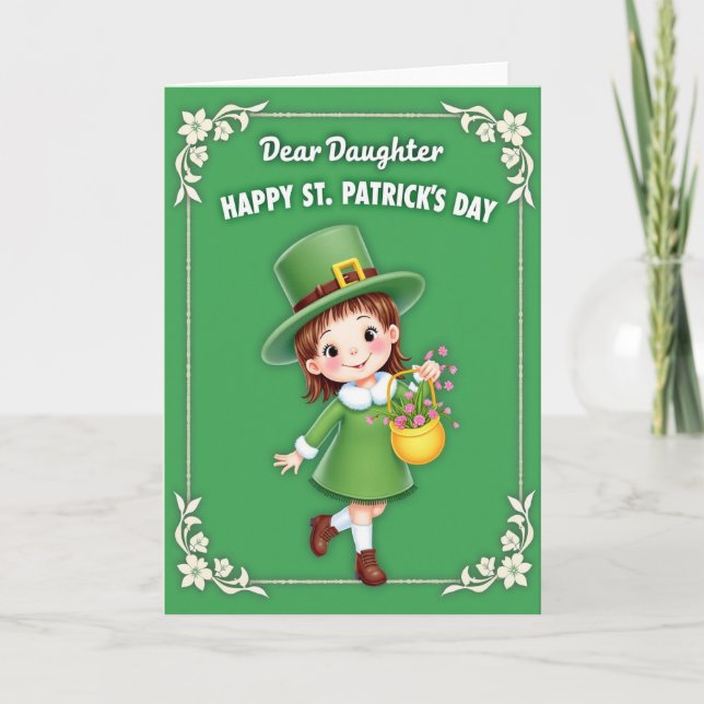 St. Patrick's Day Karte für Tochter (Vorderseite)
