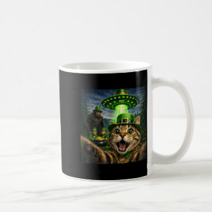 St. Patricks Day Katzen-Selfie mit Leprechaun Bigf Kaffeetasse
