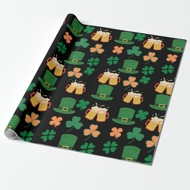 St. Patrick's Day keltisches, irisches lustiges Bi Geschenkpapier (Ungerollt)