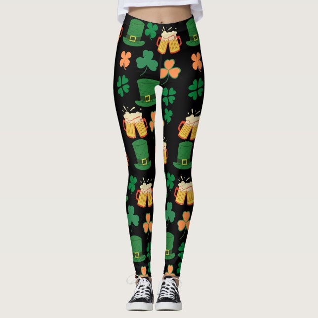St. Patrick's Day keltisches, irisches lustiges Bi Leggings (Vorderseite)