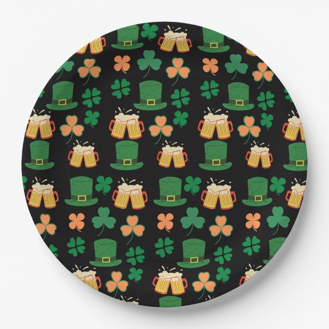 St. Patrick's Day keltisches, irisches lustiges Bi Pappteller (Vorderseite)