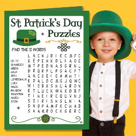St Patrick's Day Kids Puzzles Activity Card Karte